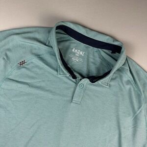 Rhone Men's XXL Commuter Performance Polo Shirt Short Sleeve Golf Blue Stretch